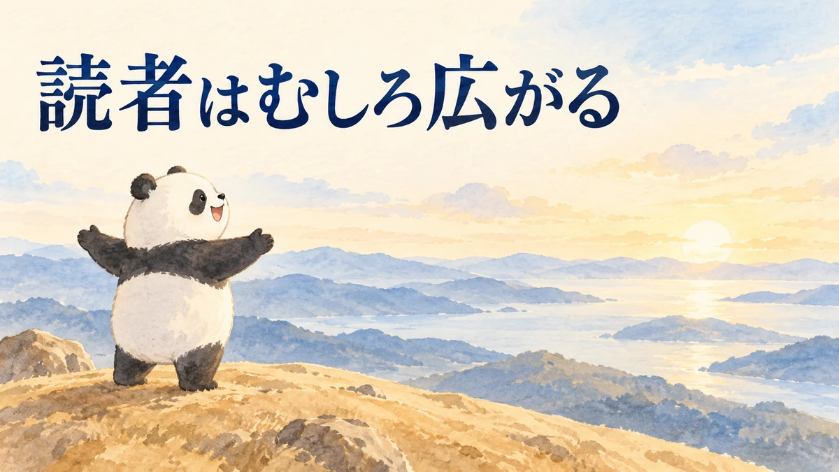職種を書かないと決めても読者が広がることを表すバナー画像