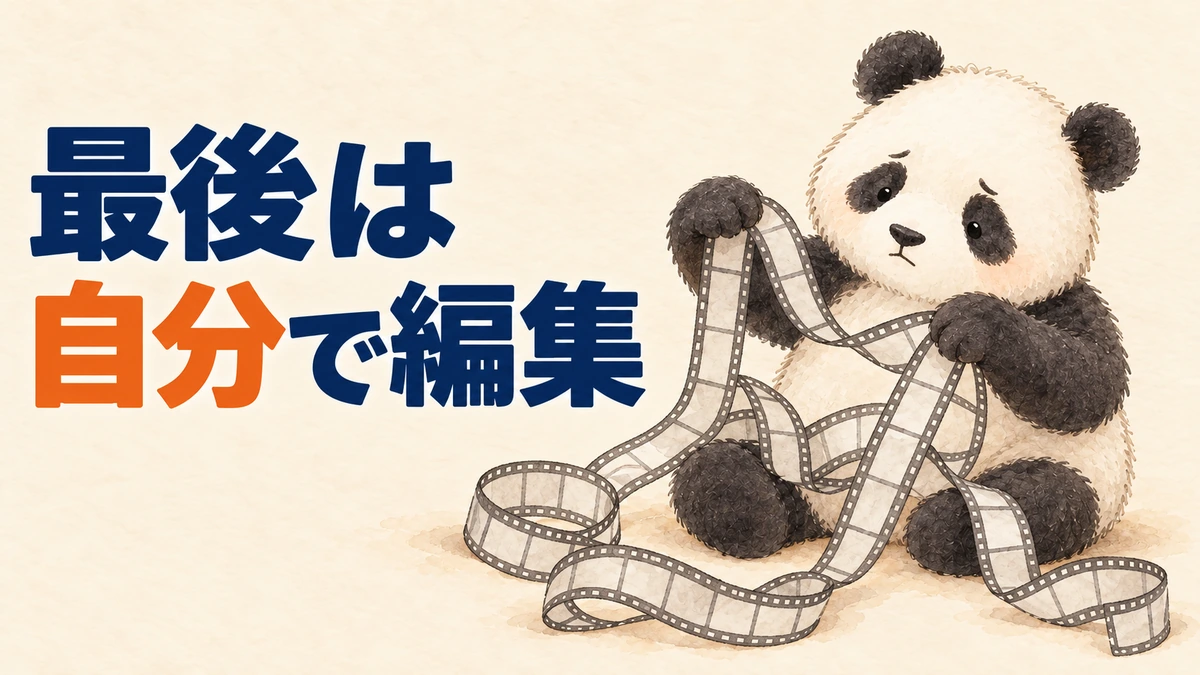 最後の仕上げを自分で編集したことを表すバナー画像