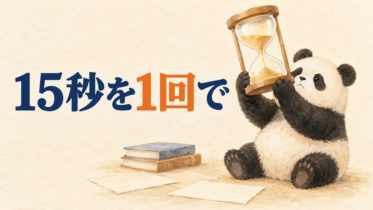 15秒を1回で作った結果を表すバナー画像