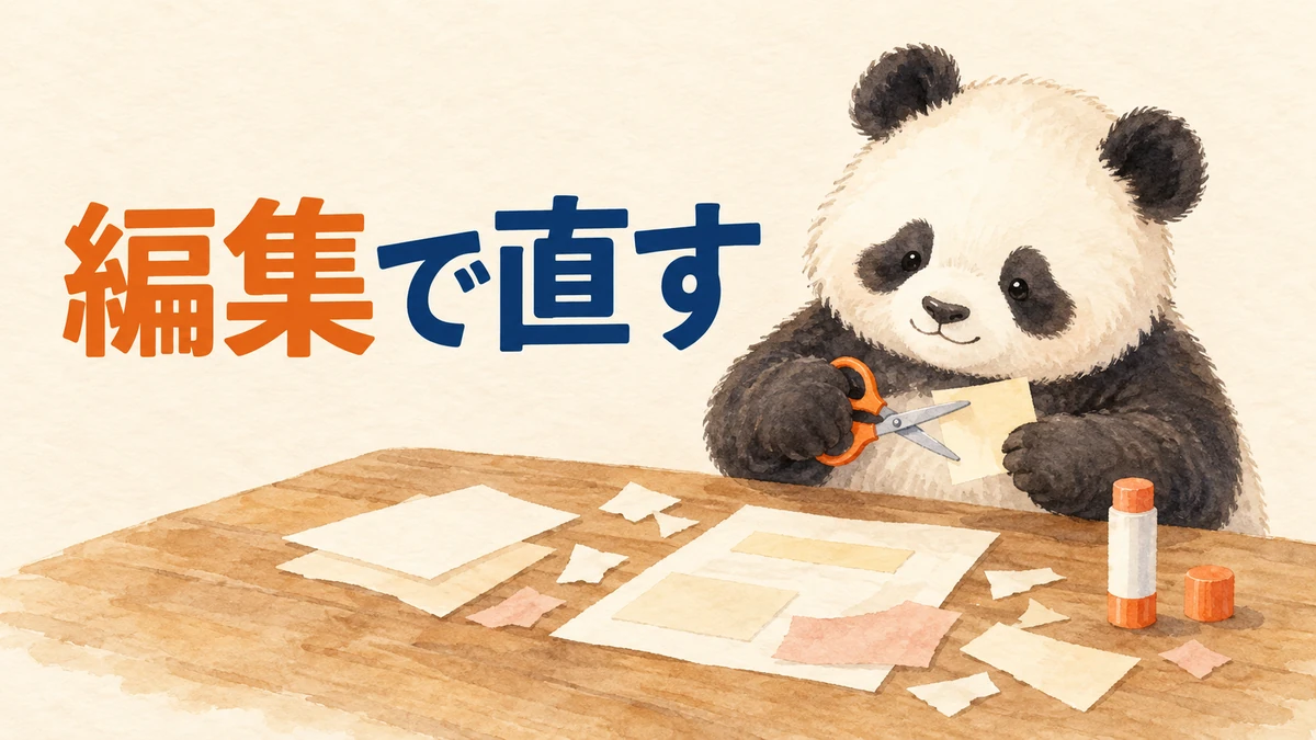 作り直さず編集で直した判断を表すバナー画像